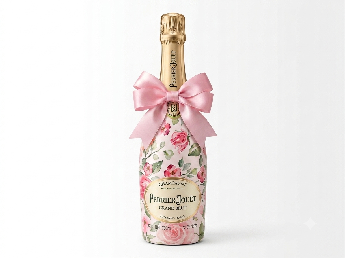 Originální narozeninový dárek pro ženu v podobě personalizované lahve prosecca a elegantní skleničky s věnováním.