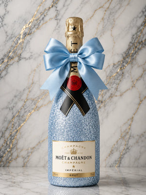 Moët & Chandon Brut – Světle modrá dárková zdobená lahev