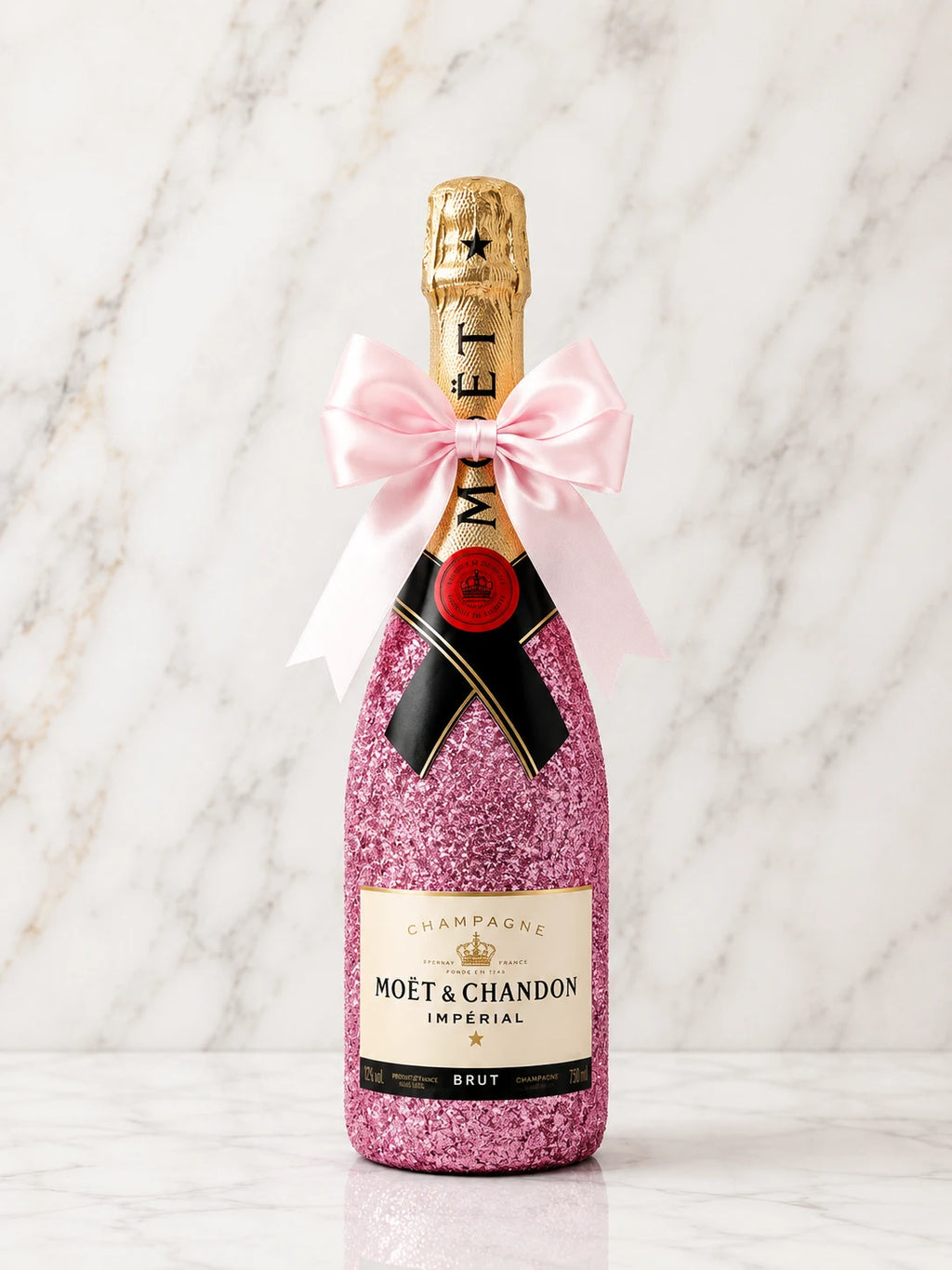 Moët & Chandon Brut – Růžová dárková zdobená lahev | DressBottle