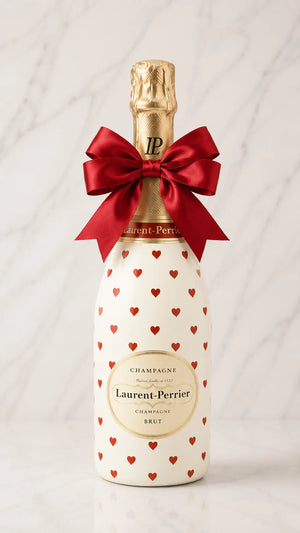 Laurent-Perrier La Cuvée – Dárková zdobená lahev srdíčky