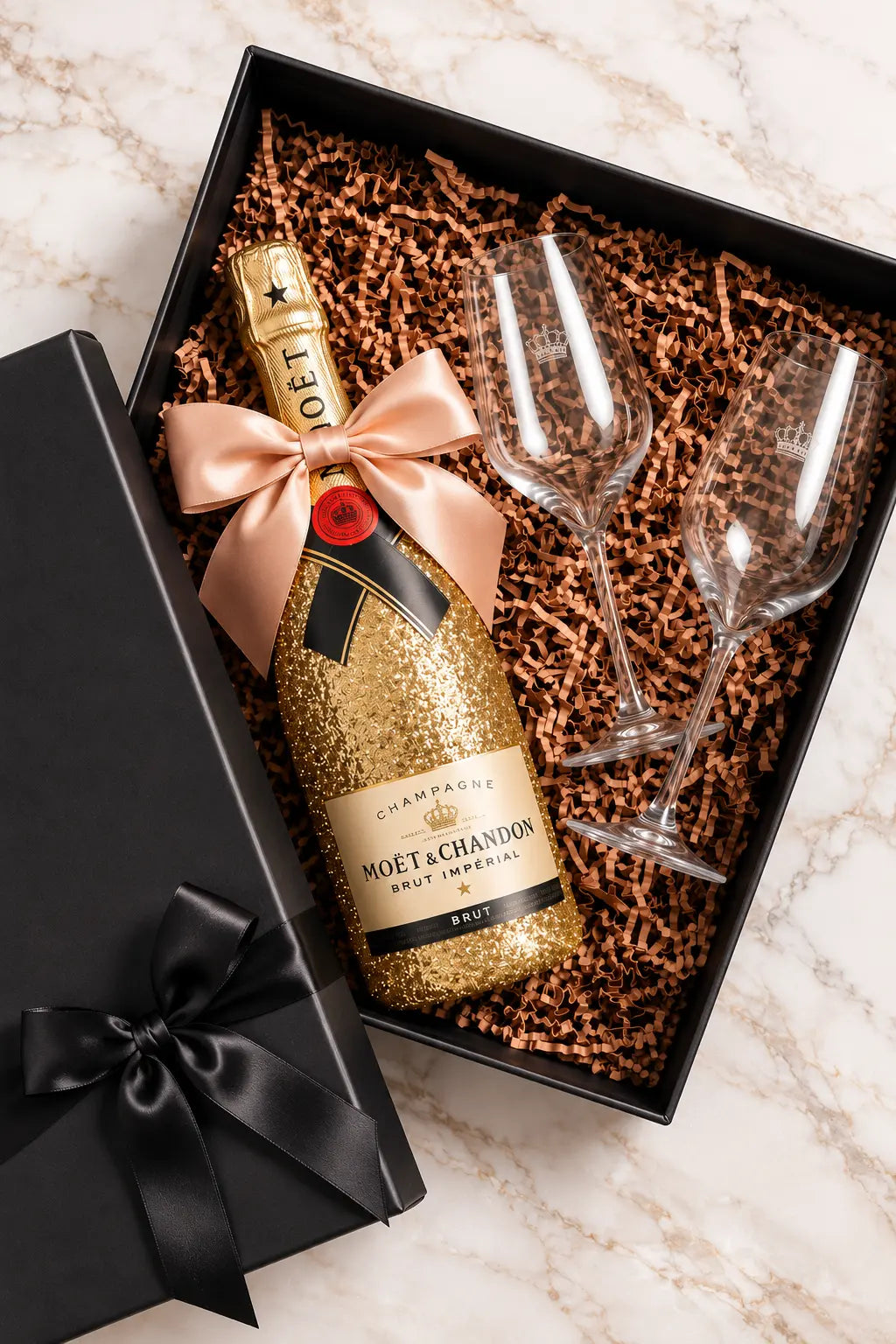 Dárková sada Moët & Chandon třpytivá – Brut, Rosé nebo Nectar + skleničky | DressBottle