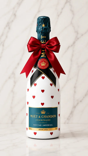 Moët & Chandon Nectar Impérial – Dárková zdobená lahev srdíčky