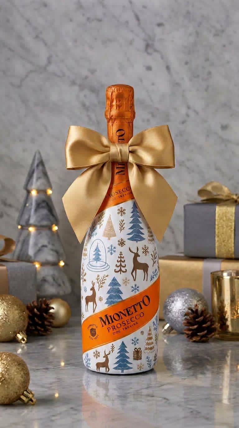 Mionetto Prosecco Brut – Vánoční zdobená lahev Les