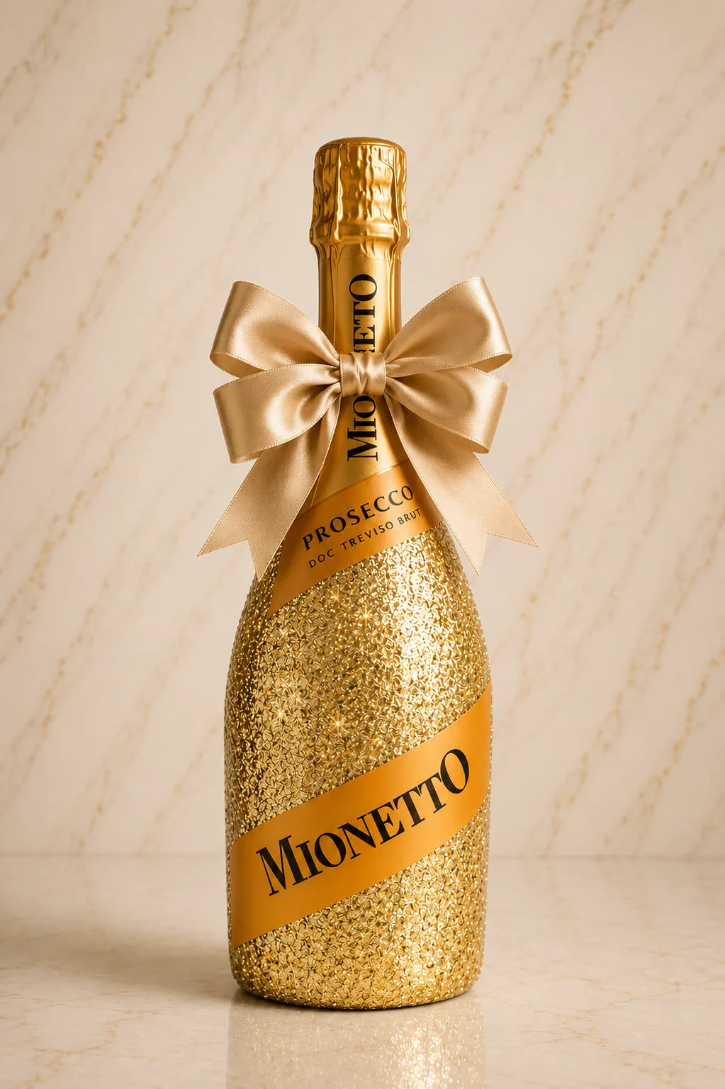Mionetto Prosecco Prestige DOC Brut – Zlatá dárková zdobená lahev | DressBottle