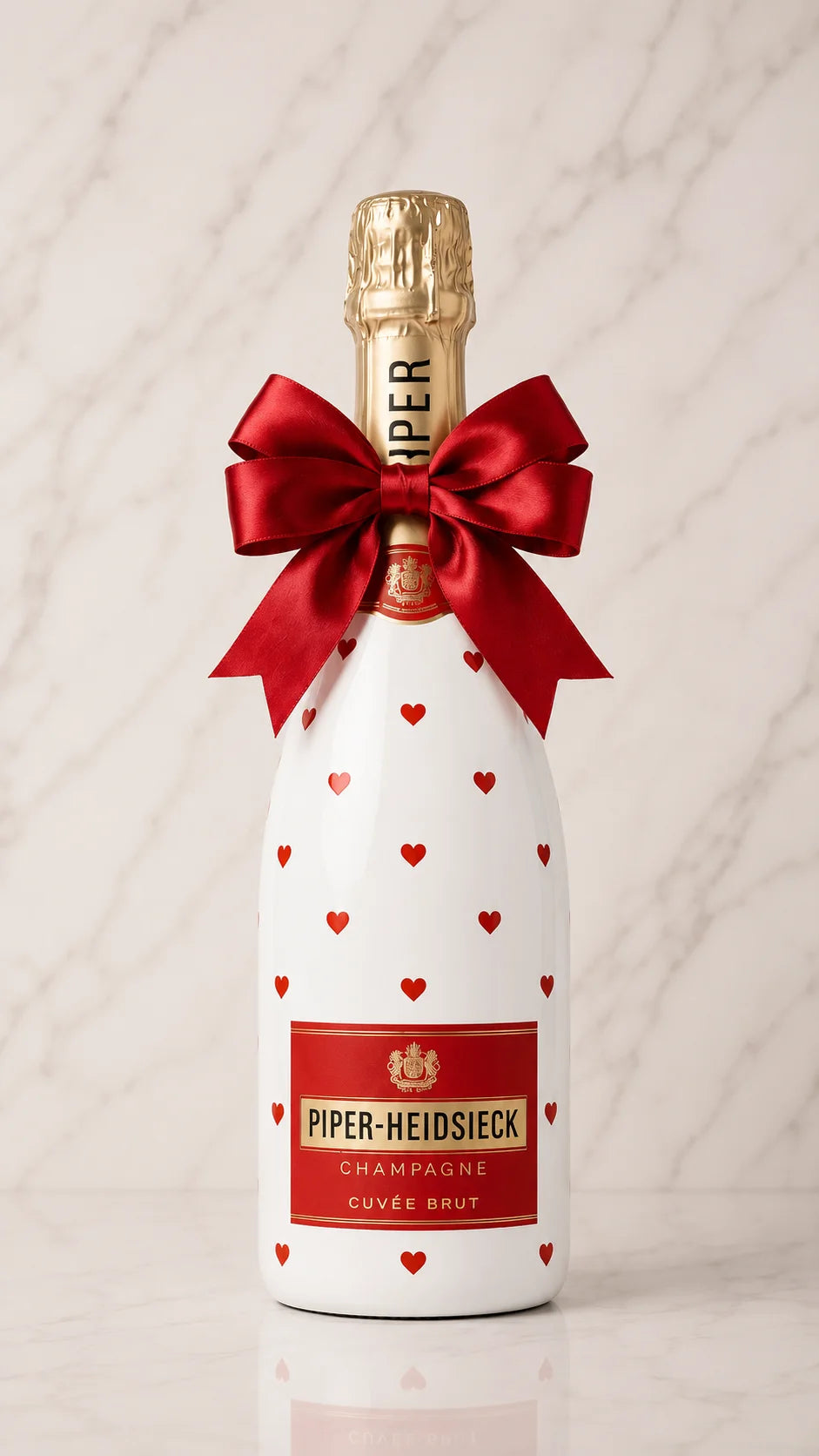 Piper-Heidsieck Cuvée Brut – Dárková zdobená lahev se srdíčky | DressBottle