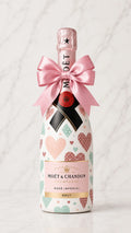 Moët & Chandon Rosé – Dárková zdobená lahev barevná srdce | DressBottle