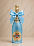 Martini Prosecco - Dárková lahev ve světle modrých třpytkách | DressBottle