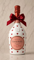 Laurent-Perrier Cuvée Rosé – Dárková zdobená lahev srdíčky | DressBottle