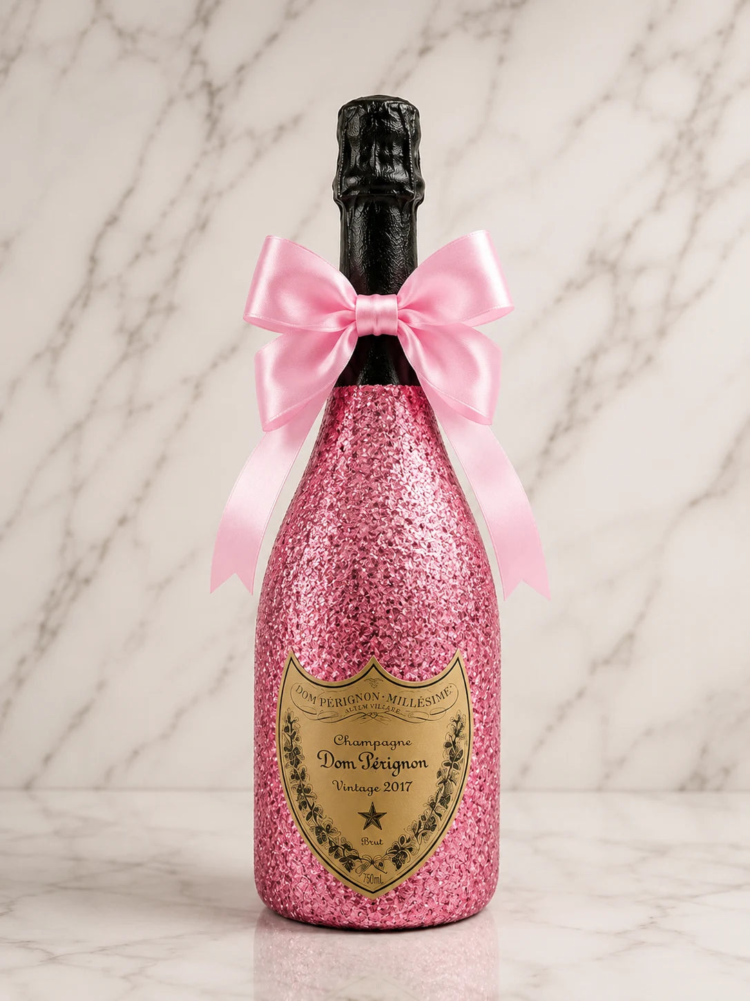 Dom Pérignon Vintage 2017 – Růžová třpytivá zdobená lahev