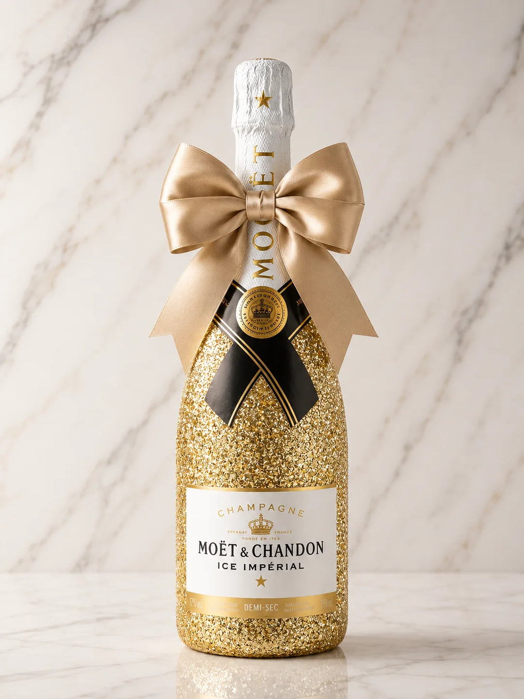 Moët & Chandon Ice Impérial – Zlatá dárková zdobená lahev | DressBottle