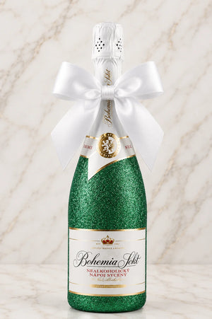 Bohemia Sekt Nealko – Smaragdová dárková zdobená lahev