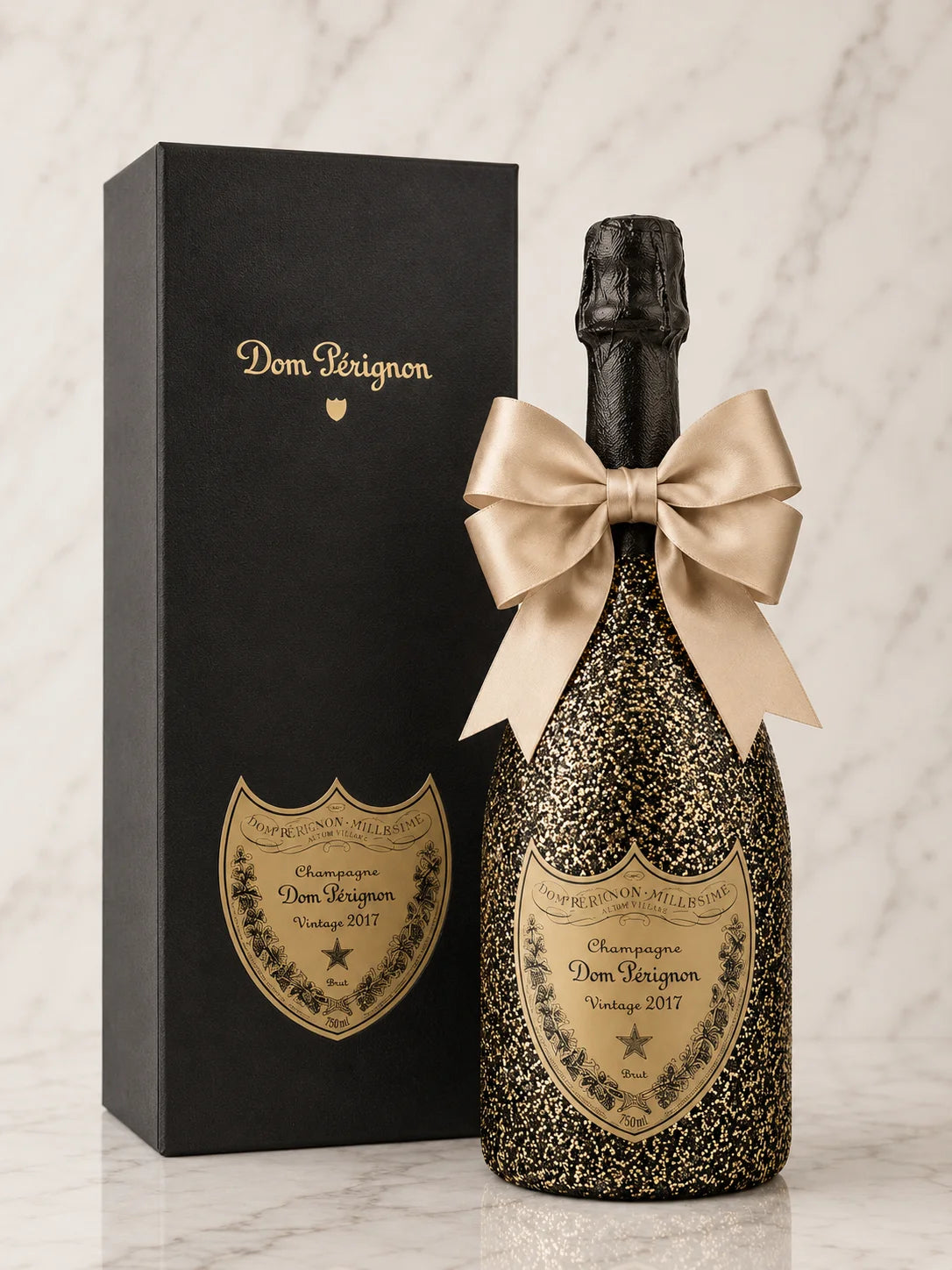 Dom Pérignon 2017 – Černo-zlatá zdobená lahev v dárkové krabičce