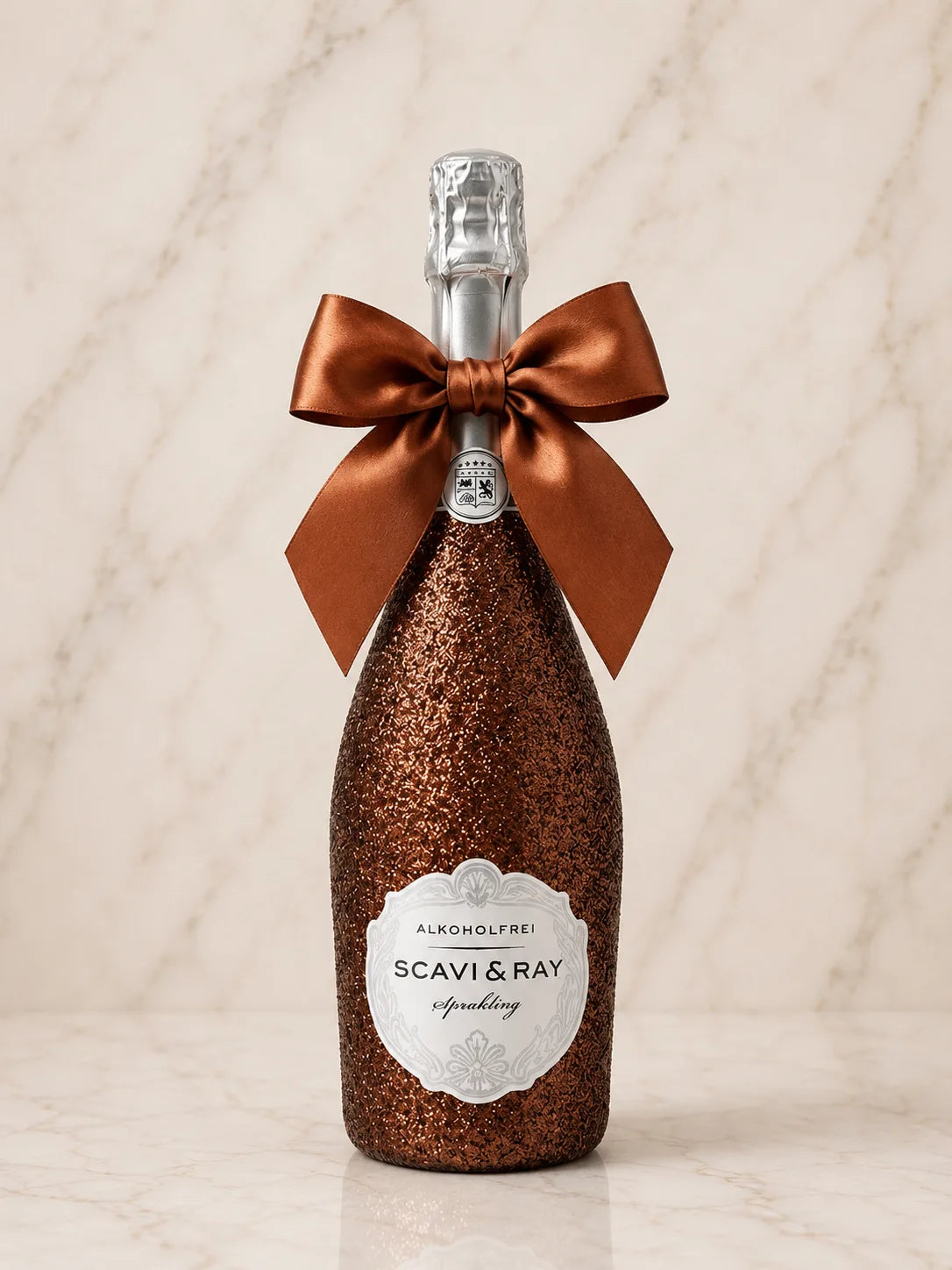 SCAVI&RAY Spumante Alcohol Free – Hnědá třpytivá dárková lahev | DressBottle