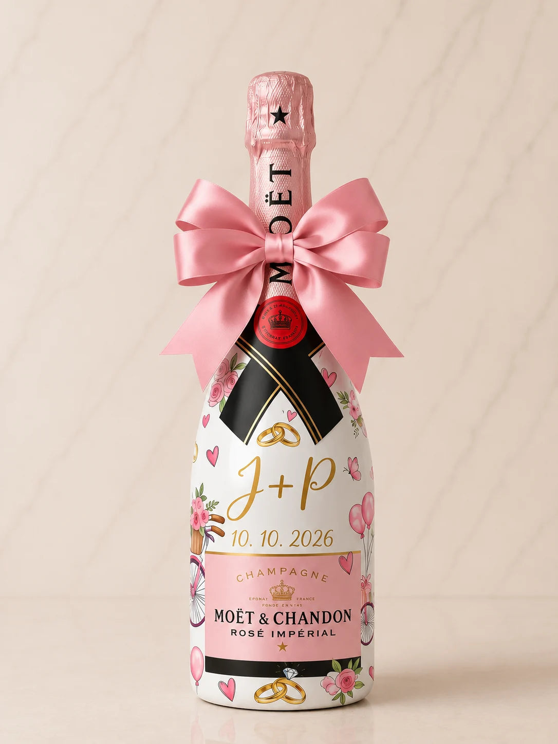 Moët & Chandon Rosé - Svatební lahev na přání | DressBottle