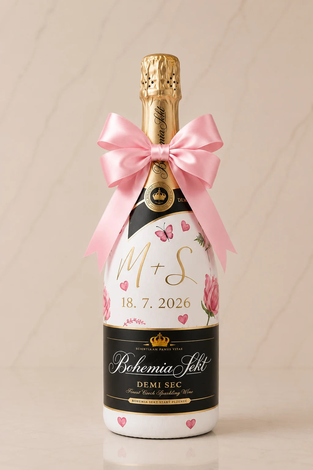 Bohemia Sekt Demi Sec - Svatební lahev na přání | DressBottle