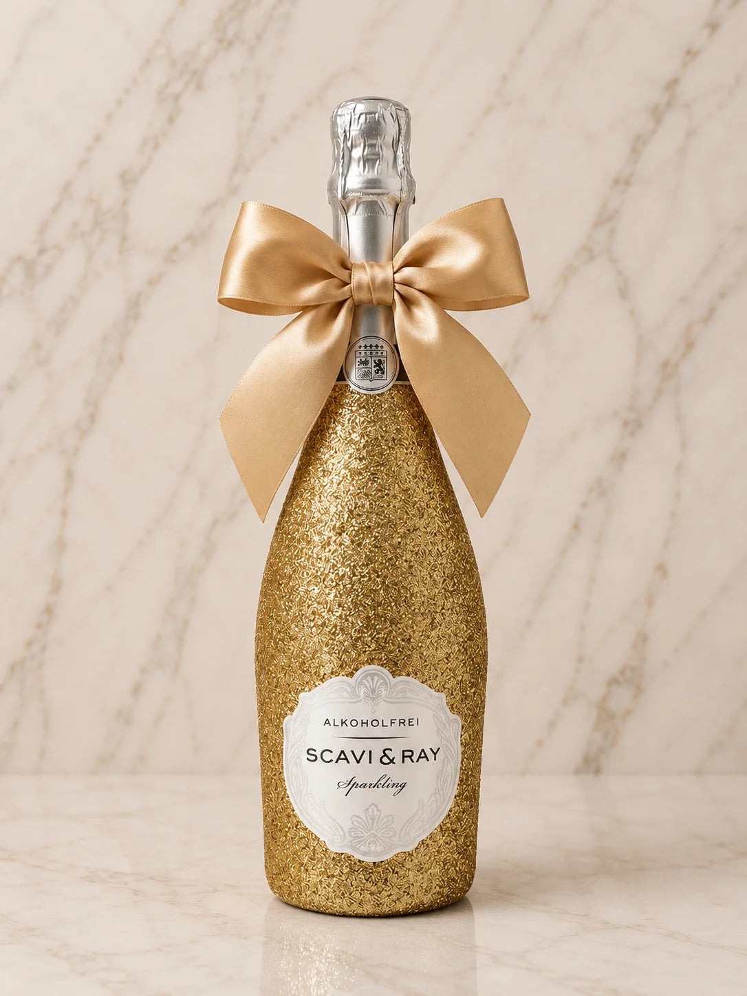 SCAVI&RAY Spumante Alcohol Free – Zlatá třpytivá dárková lahev | DressBottle