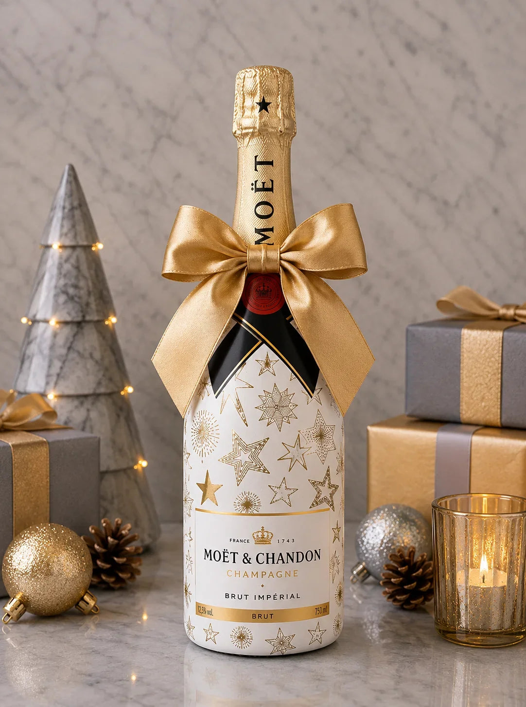 Moët & Chandon Brut – Vánoční zdobená lahev Hvězdy