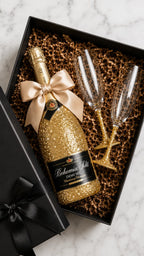 Dárková sada Bohemia Sekt – Třpytivá lahev + skleničky | DressBottle