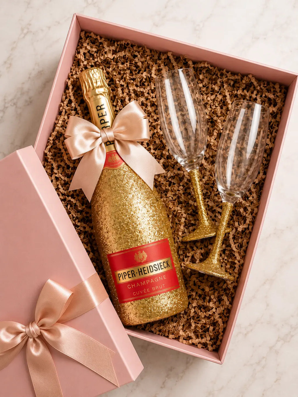 Dárková sada Piper-Heidsieck – Třpytivá lahev + skleničky varianta 2 | DressBottle