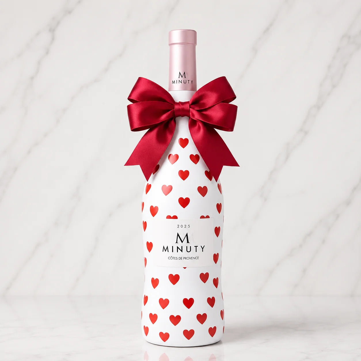 Chateau Minuty M Rosé – Luxusní dárková zdobená lahev se srdíčky | DressBottle