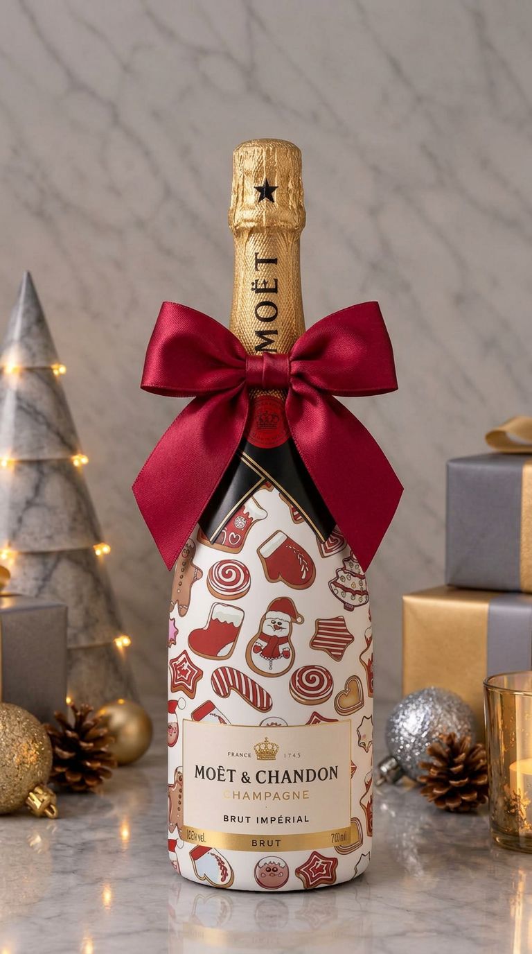 Moët & Chandon Brut Impérial – Vánoční zdobená lahev Perníčky