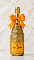 Veuve Clicquot Brut – Zlatá třpytivá zdobená lahev šampaňského | DressBottle