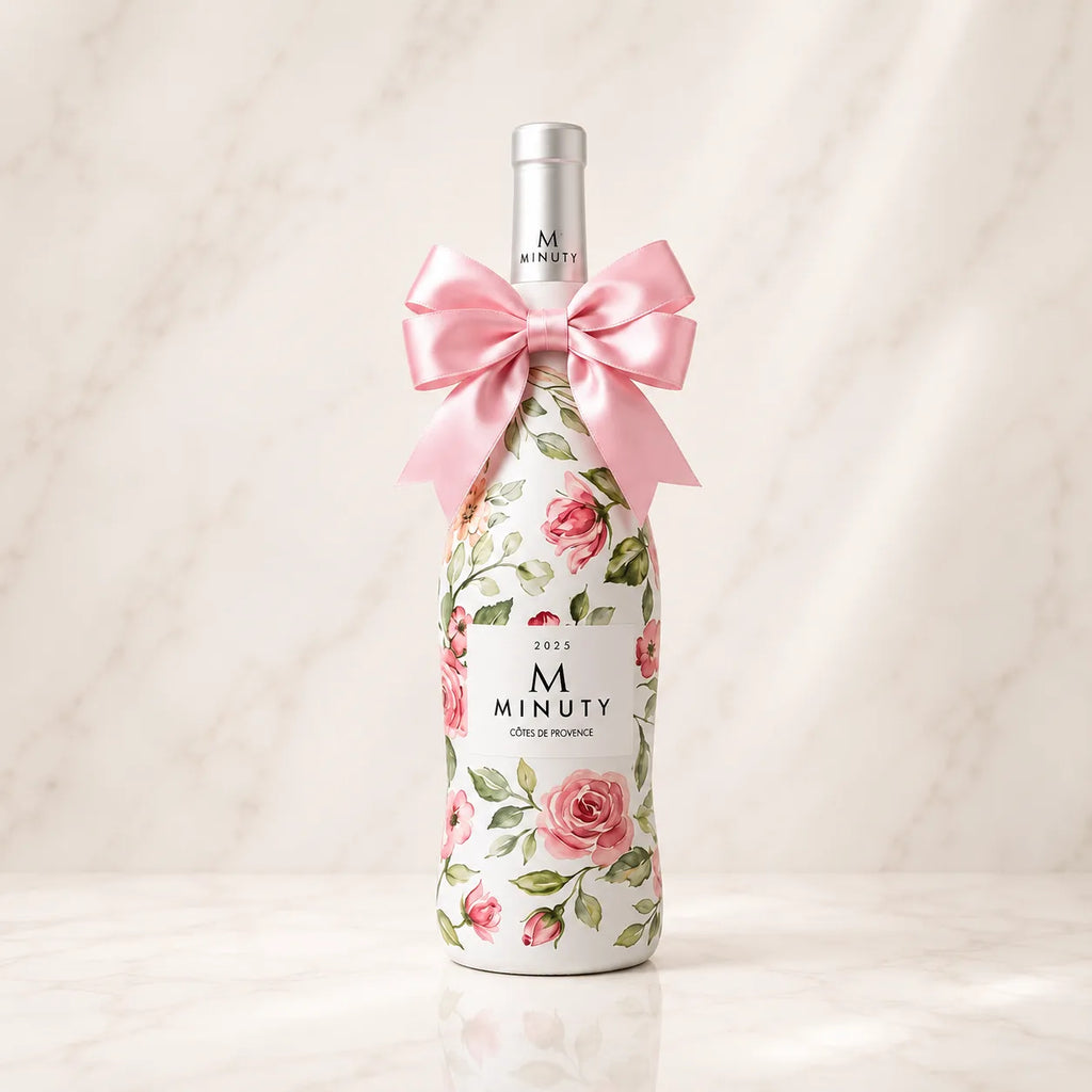 Chateau Minuty M Rosé – Luxusní dárková zdobená lahev růžemi | DressBottle