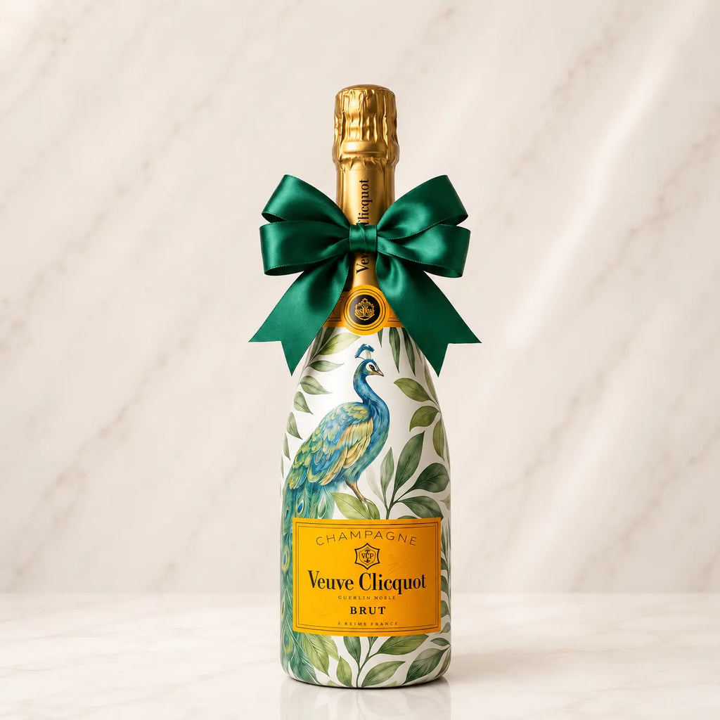 Veuve Clicquot Brut – Dárková zdobená lahev Páv | DressBottle