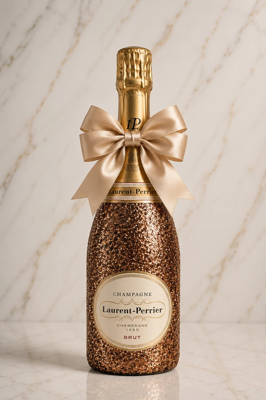 Laurent-Perrier La Cuvée – Hnědá dárková zdobená lahev | DressBottle