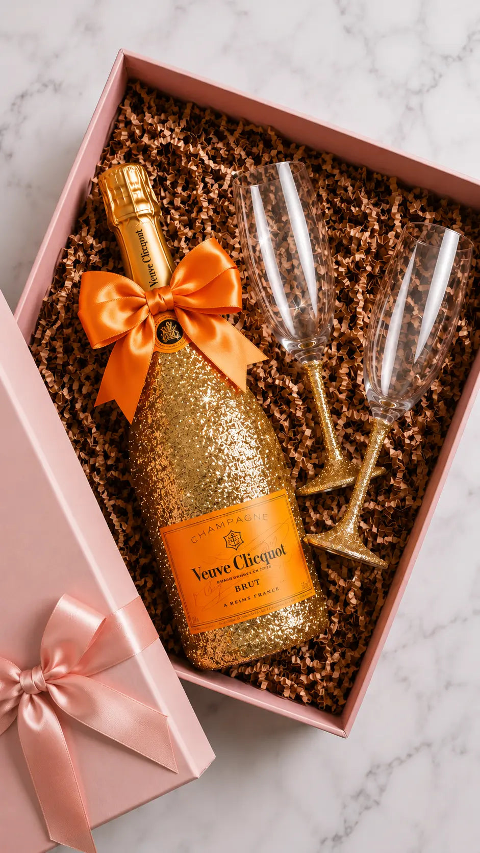 Dárková sada Veuve Clicquot – Třpytivá lahev + skleničky dle výběru