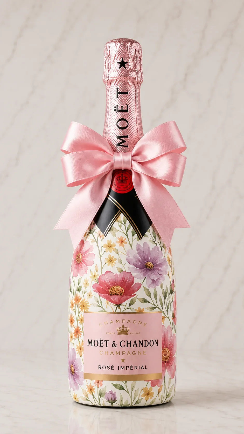 Moët & Chandon Rosé Impérial – zdobená lahev v dekoru Květů vlčího máku
