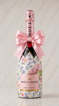 Moët & Chandon Rosé Impérial –zdobená lahev v dekoru Hortenzie