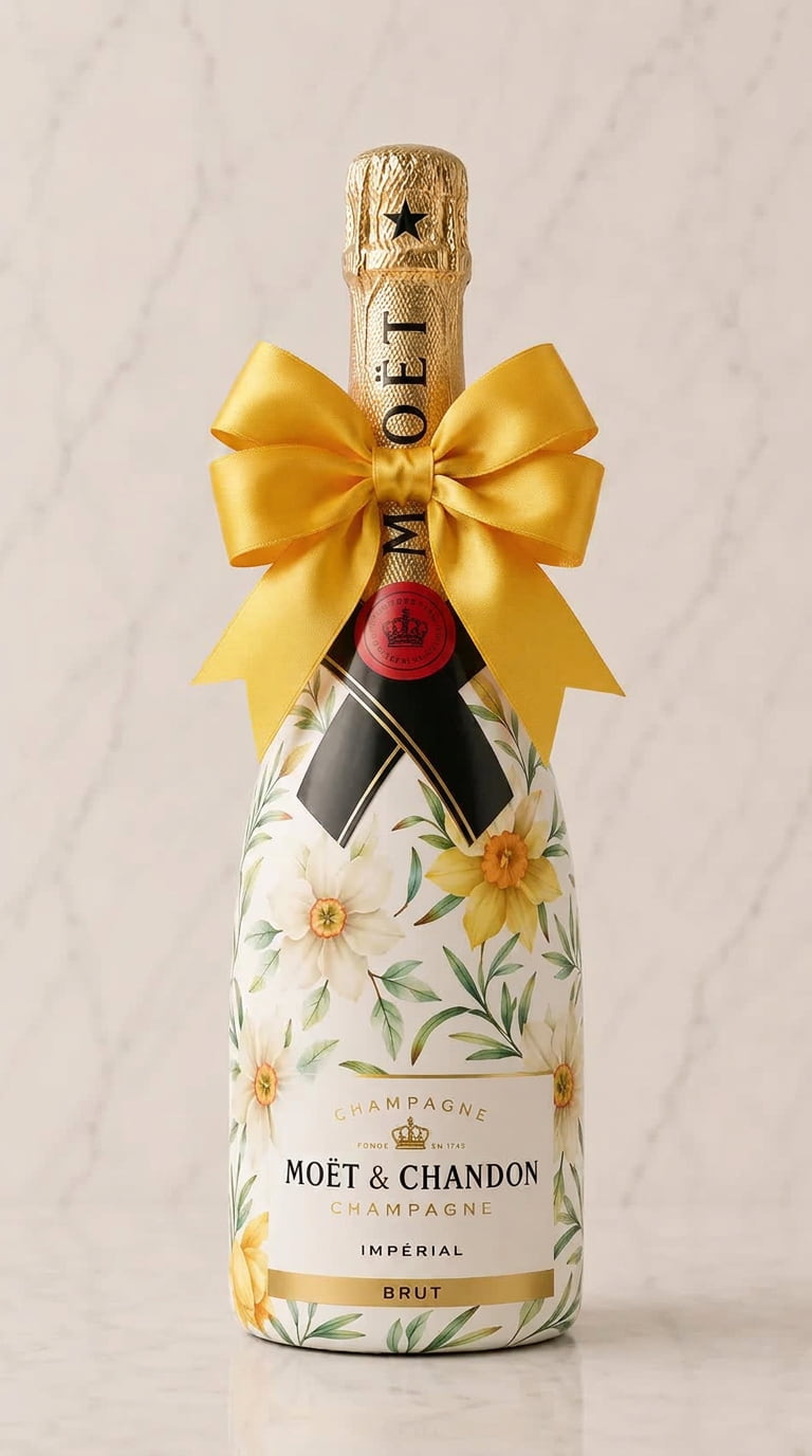 Moët & Chandon Brut Impérial – zdobená lahev v dekoru Narcis