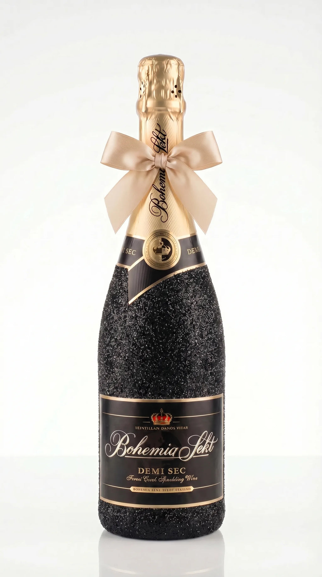 Bohemia Sekt Demi Sec – Černá dárková zdobená lahev