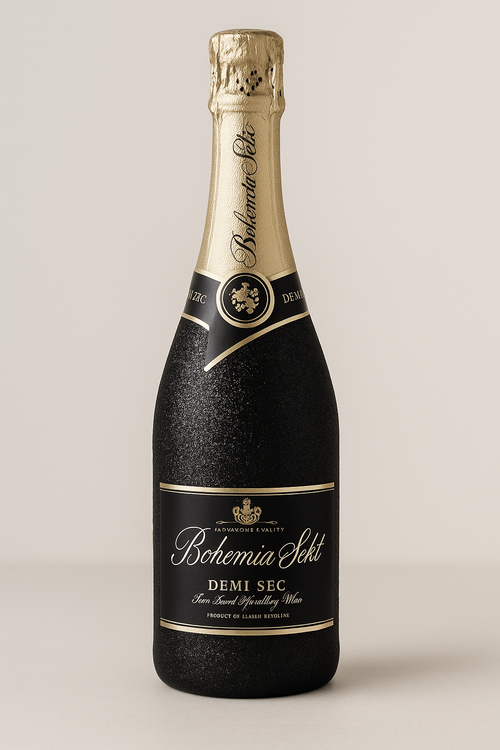 Bohemia Sekt Demi Sec černé třpytky