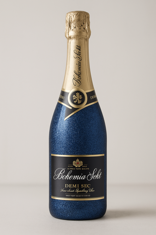 Bohemia Sekt Demi Sec modré třpytky