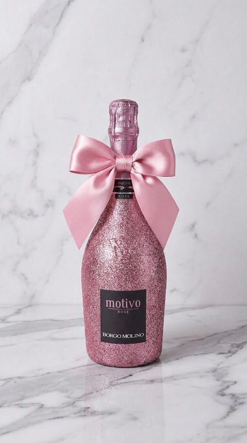Borgo Molino Motivo Rosé – Růžová třpytivá dárková lahev prosecco