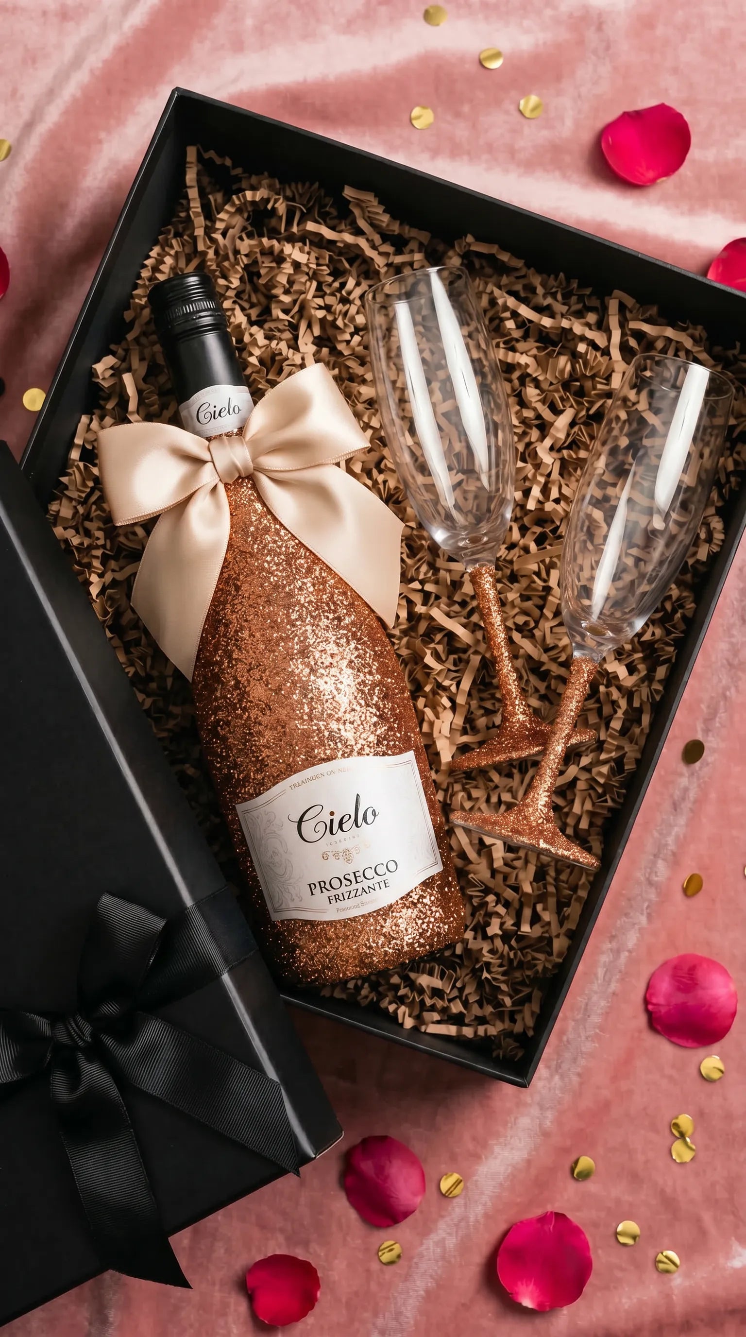 Dárková sada Cielo Prosecco – Třpytivá lahev + skleničky dle výběru