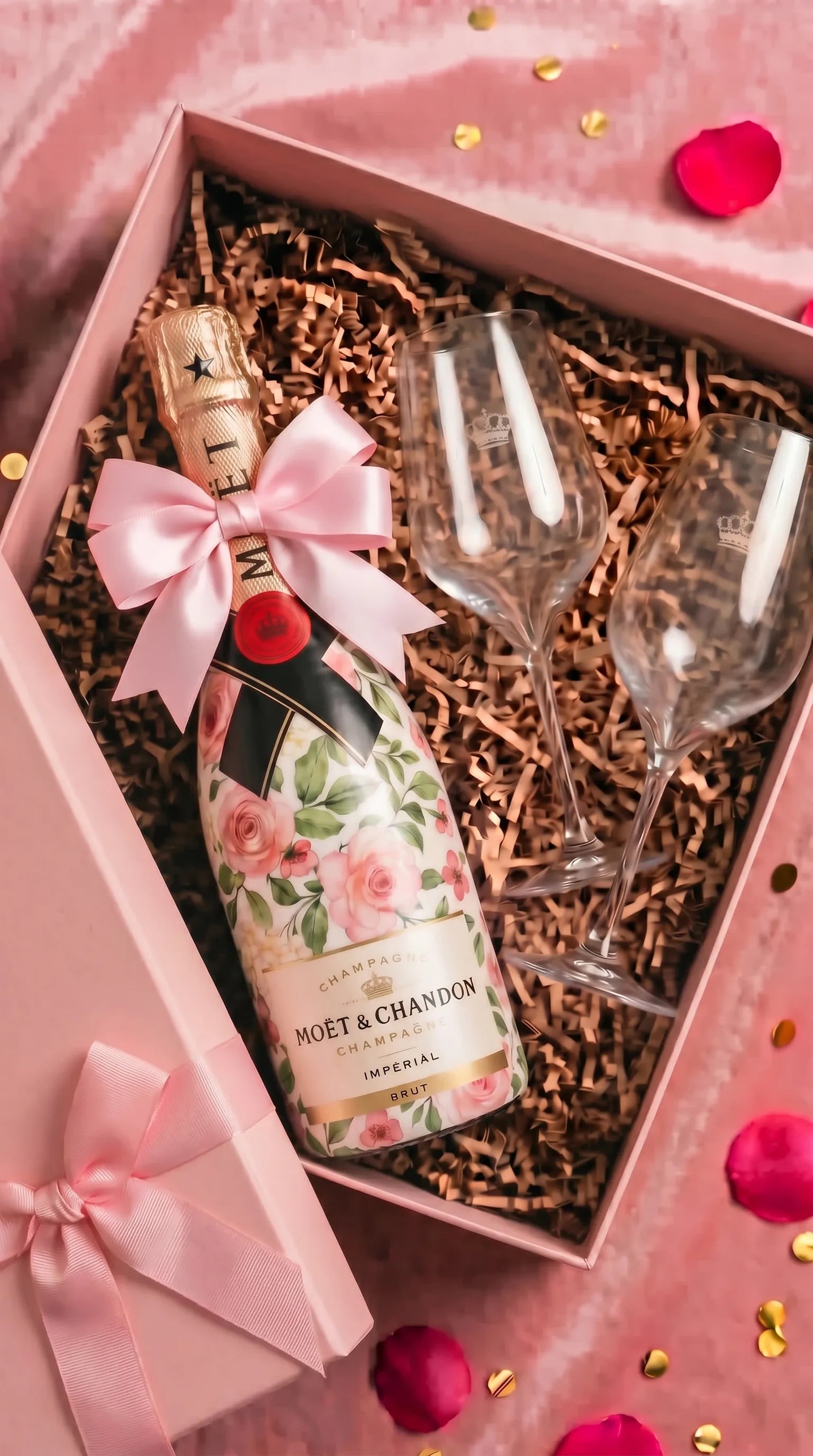 darkova sada moet chandon brut v dekoru roze