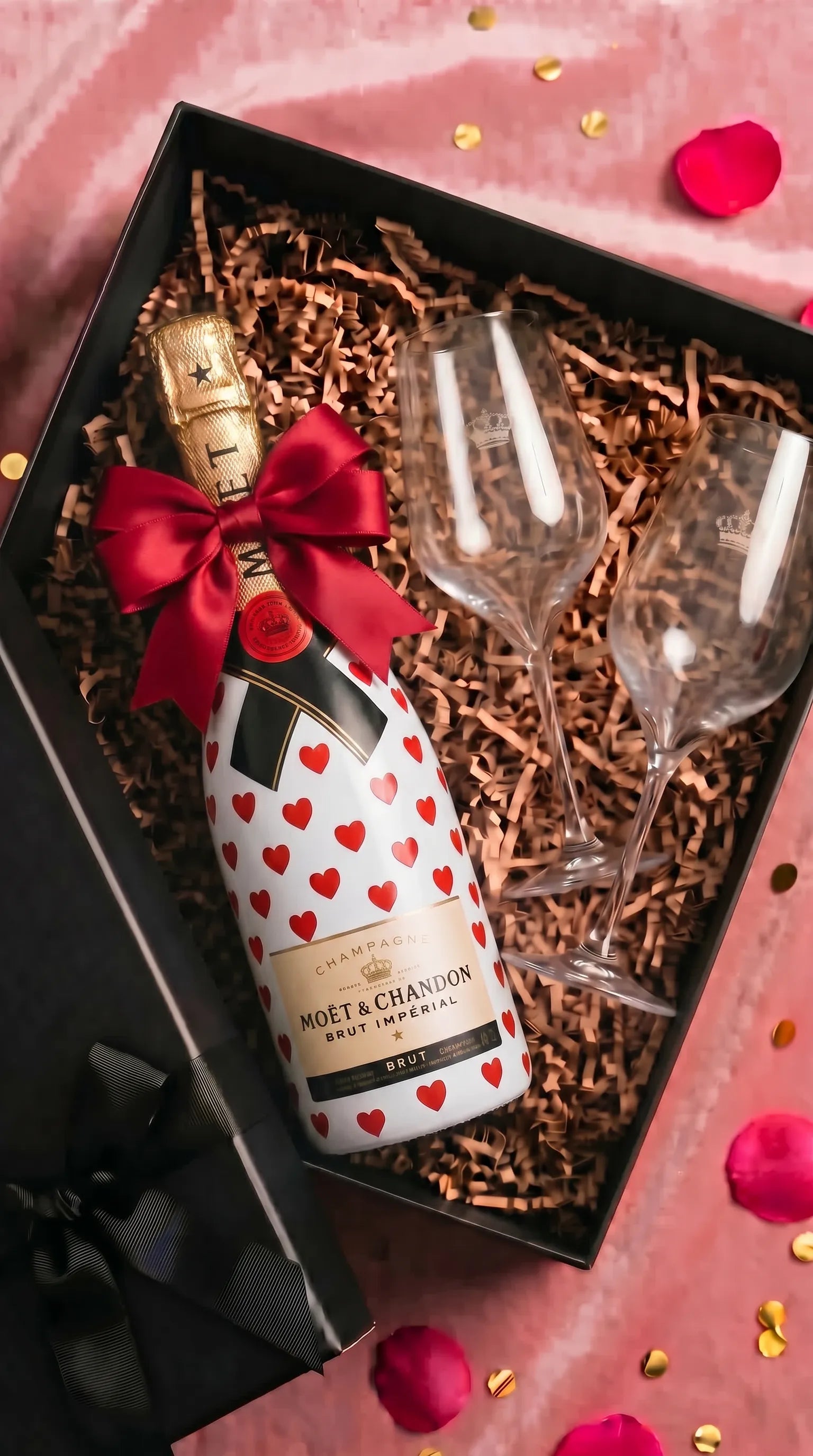 darkova sada moet chandon brut v dekoru srdicek,cerna