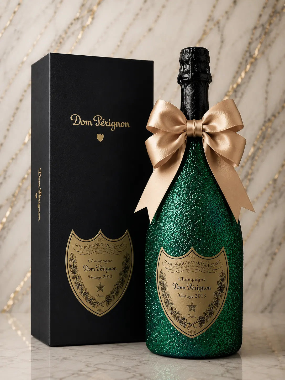 Dom Pérignon 2017 – Smaragdová třpytivá lahev v dárkové krabičce