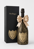 Dom Pérignon Vintage 2017 v luxusních černo-zlatých třpytkách s originální dárkovou krabičkou jako exkluzivní dárkové šampaňské.