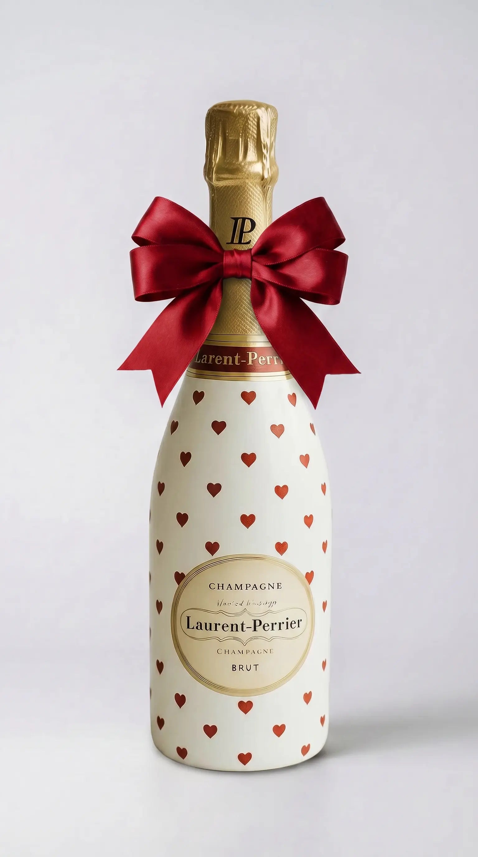 Laurent-Perrier La Cuvée – Dárková zdobená lahev srdíčky