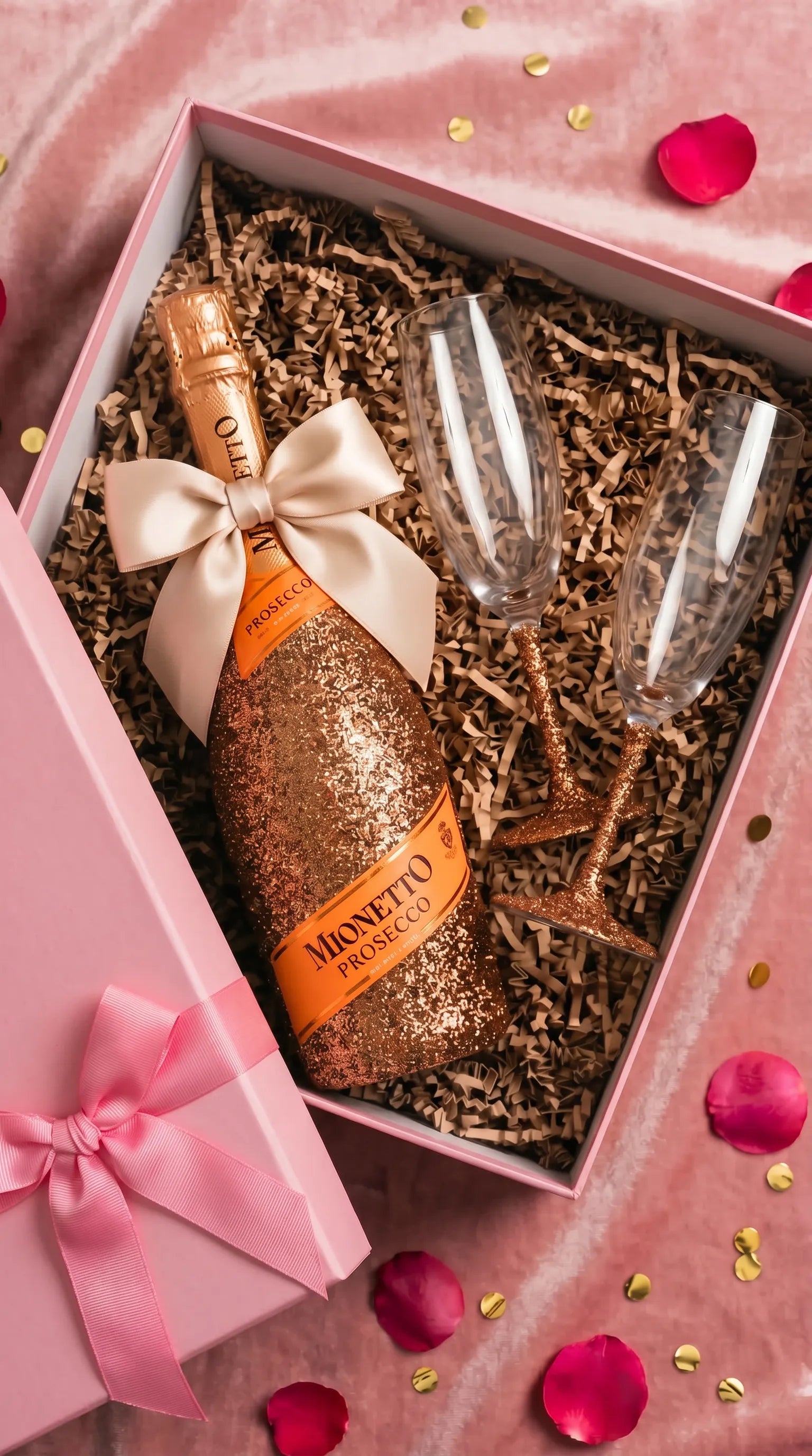 Dárková sada Mionetto Prosecco – Třpytivá lahev + skleničky dle výběru