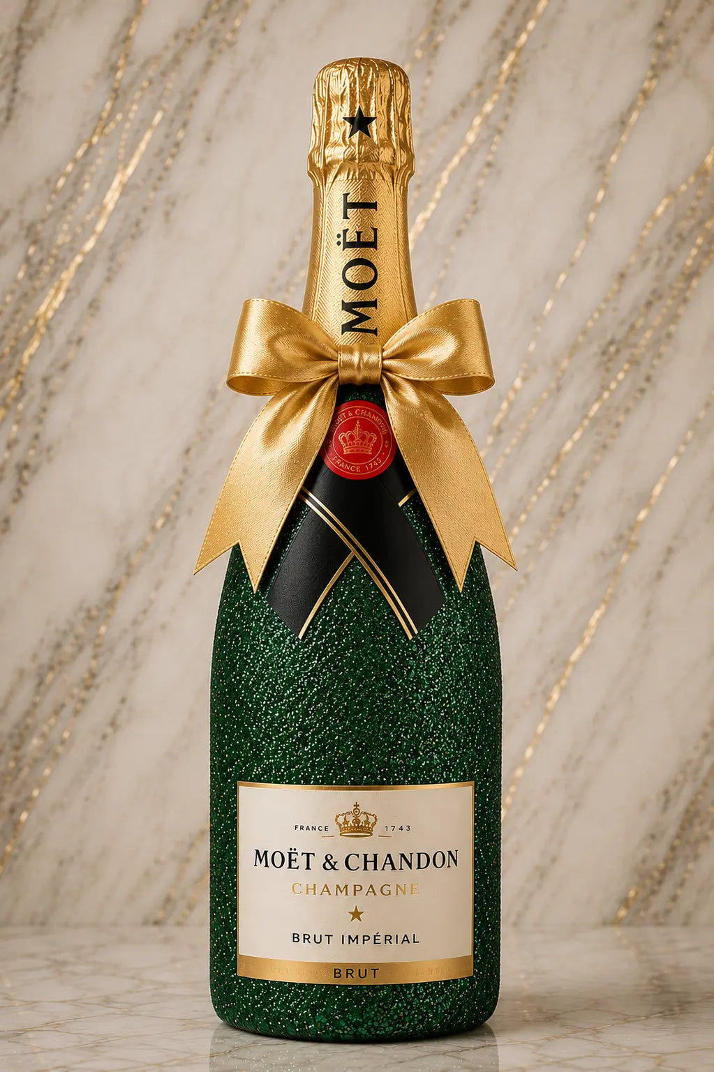 Moët & Chandon Brut – Smaragdová třpytivá dárková lahev