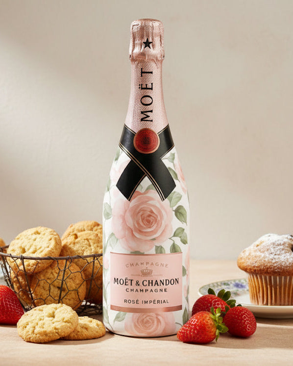 Moët & Chandon Rosé 0,75l – zdobená lahev s růží