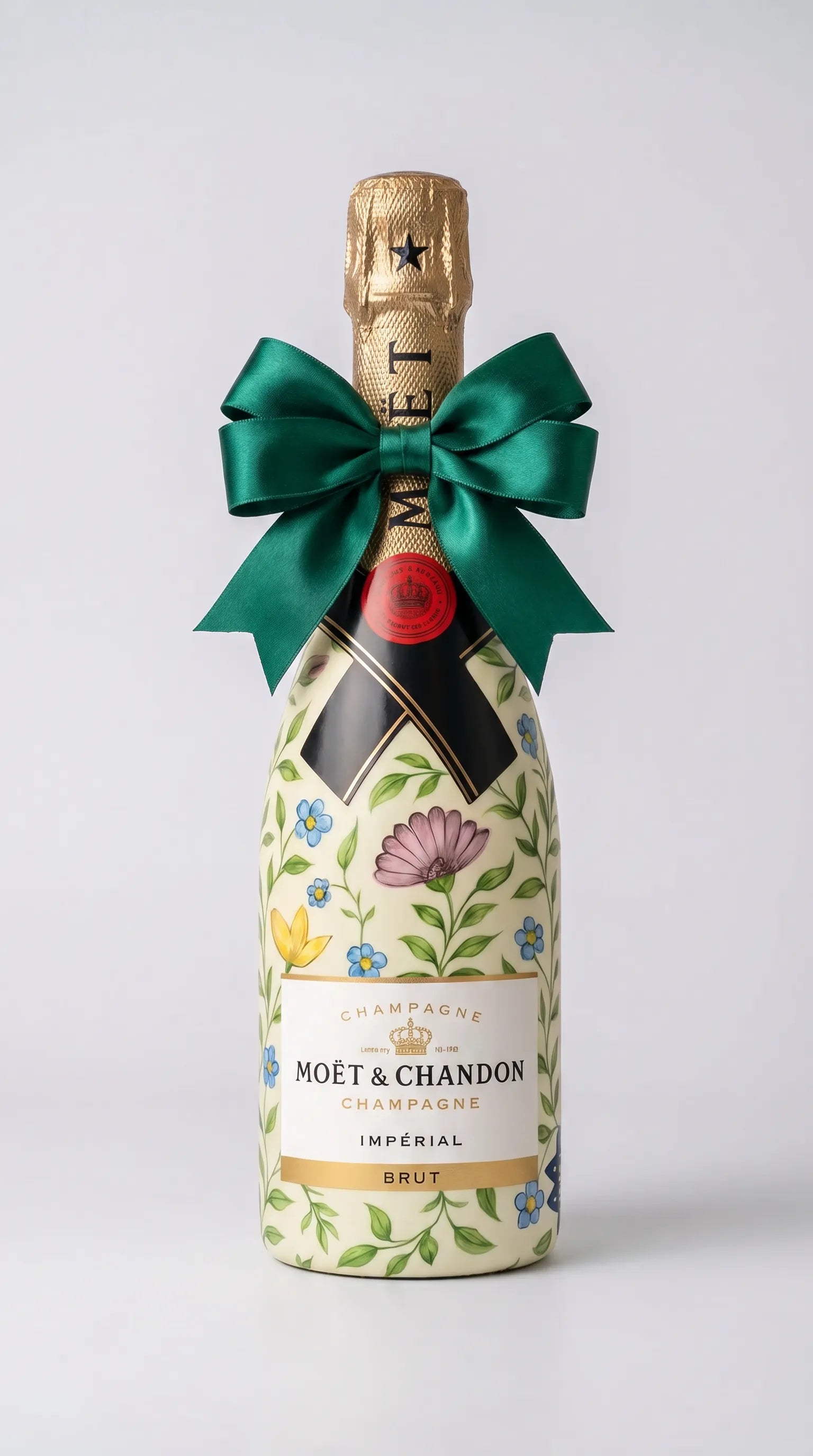 Moët & Chandon Brut – Dárková zdobená lahev květinami