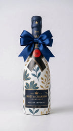 Moët & Chandon Nectar Impérial – Dárková zdobená lahev modro-žluté květy
