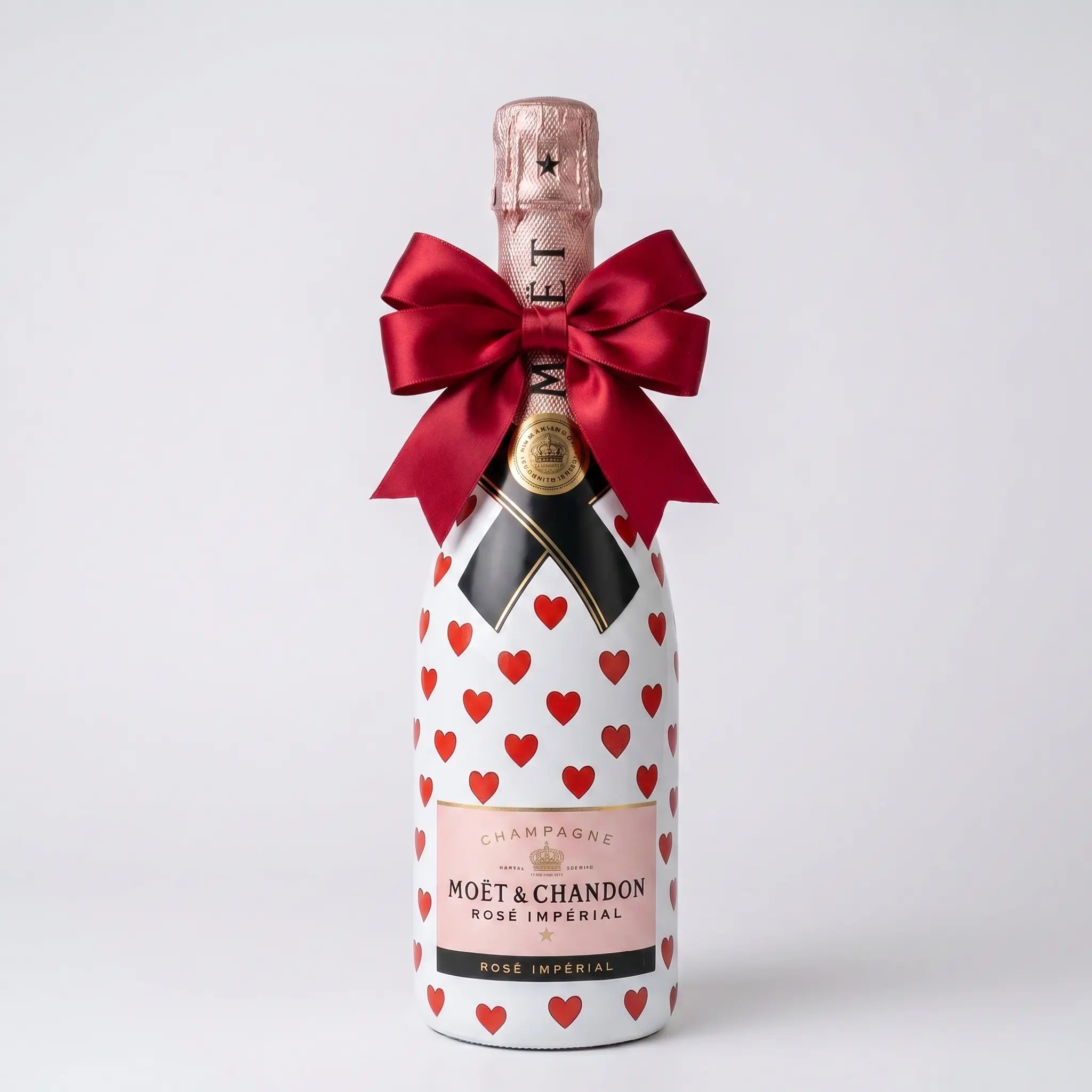 Moët & Chandon Rosé – Dárková zdobená lahev se srdíčky