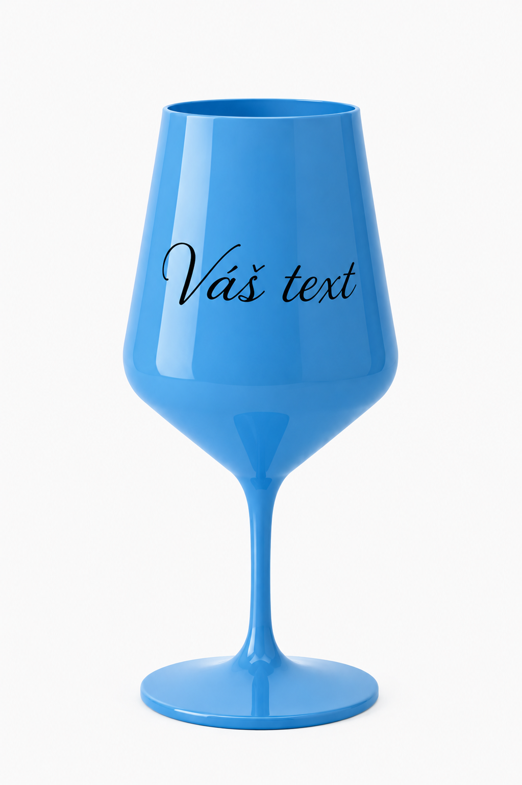 Plastová sklenička 470 ml s vlastním textem v modré barvě